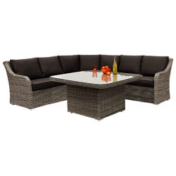 KETTLER Madrid Rattan Corner Set with Cover Whitewash